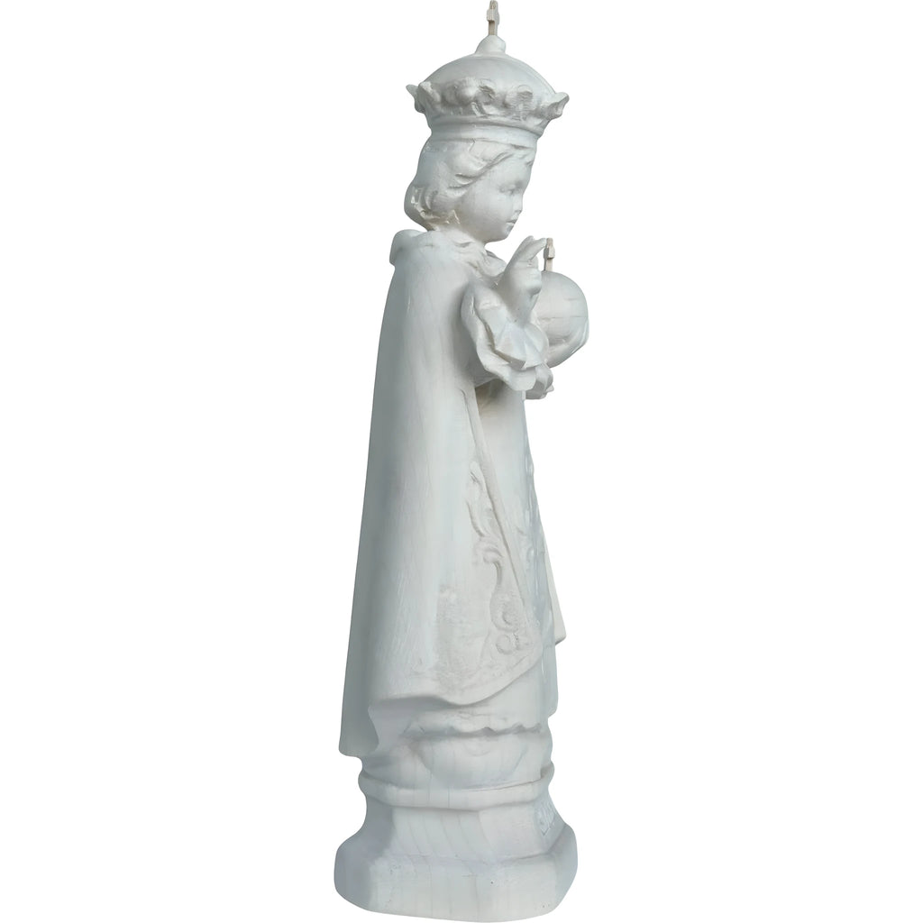 Gesù Bambino di Praga Statua in Legno Policromo Scolpito a Mano