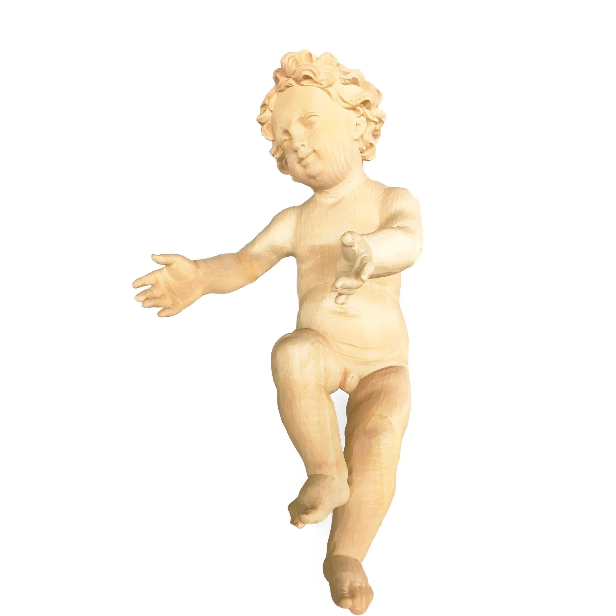 Christ Child in Maple Wood from Val Gardena | Handcrafted and Polychrome Sculpture