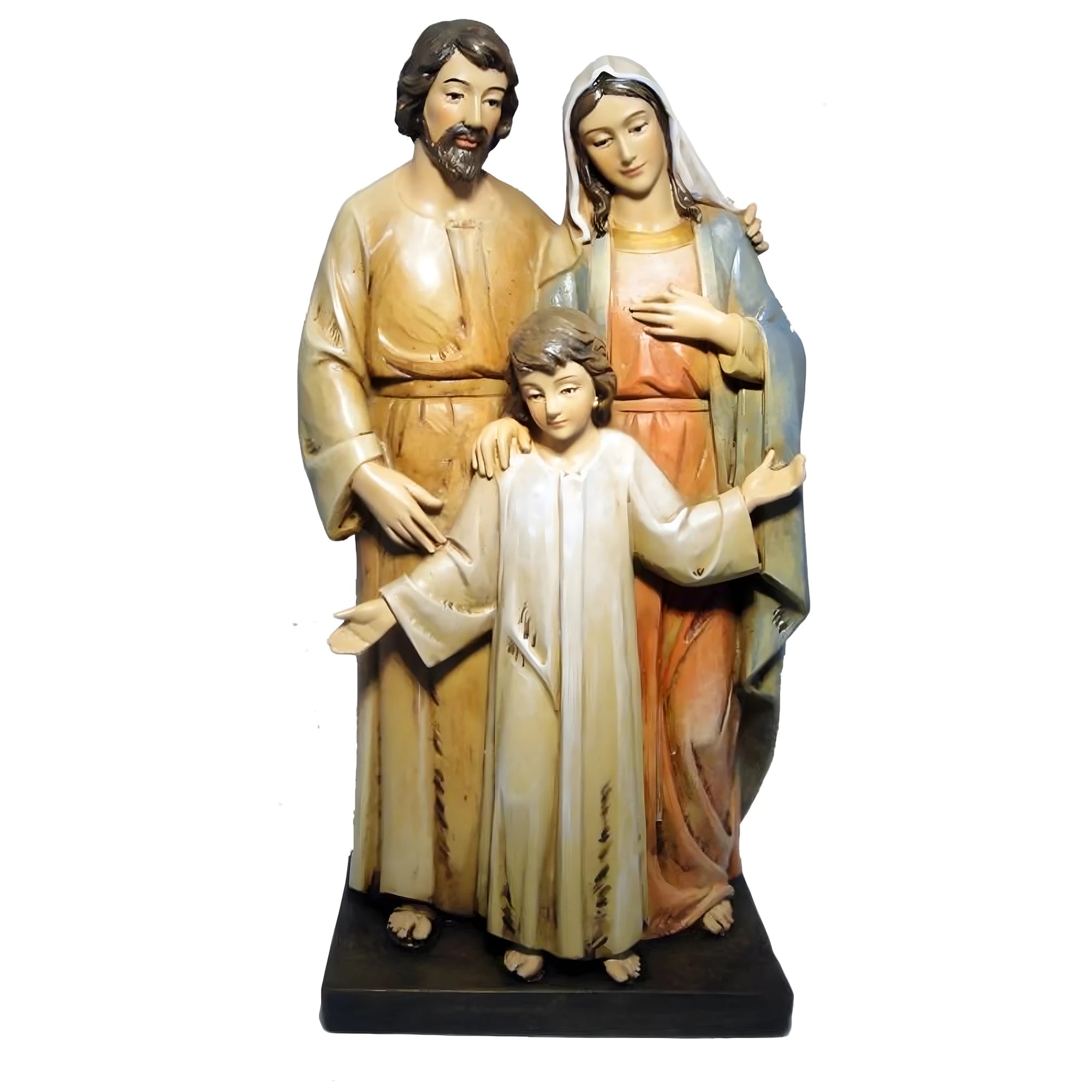 Gruppo Sacra Famiglia in Piedi - Scultura Artigianale Polichroma da Natività 20 cm