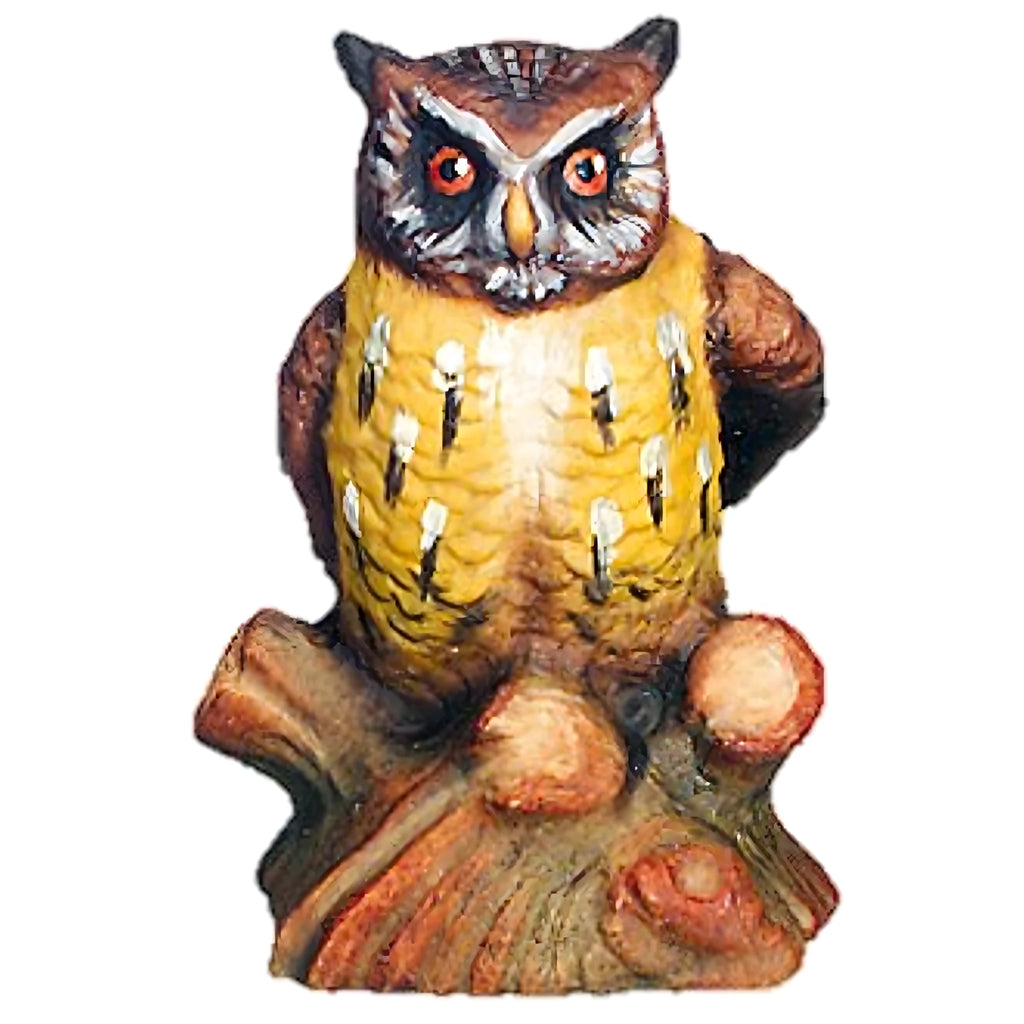 Gufetto in Legno d'Acero Artigianale della Val Gardena - Scultura Colorata
