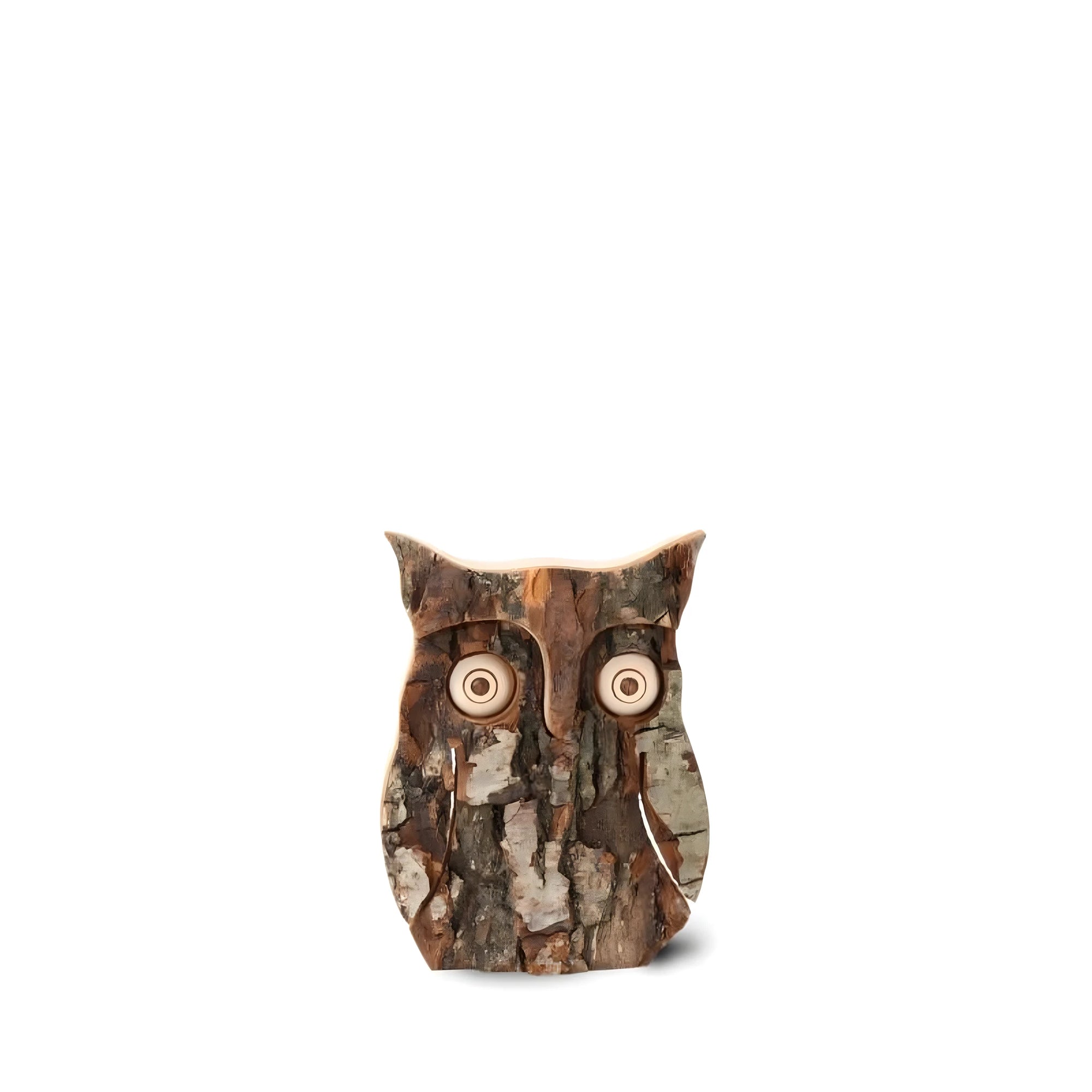 Gufo Portafortuna in Legno Naturale 10 cm - Artigianato Dolfi