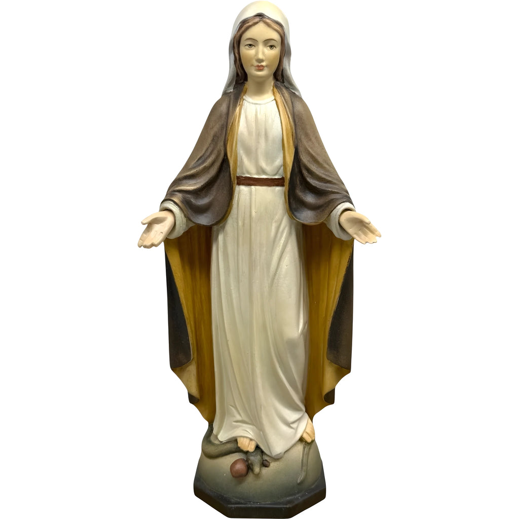 Immaculée Conception en Bois Sculpté à la Main | Art Sacré Val Gardena