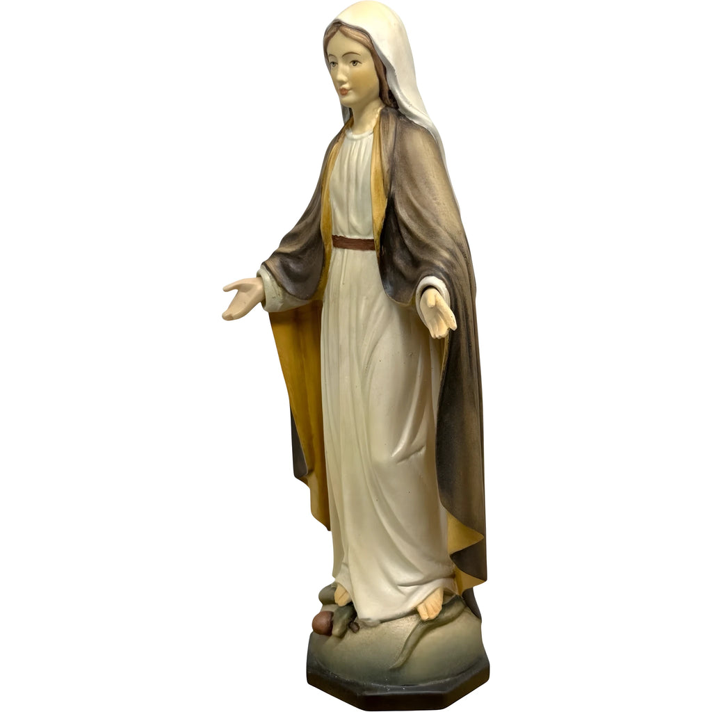 Immaculée Conception en Bois Sculpté à la Main | Art Sacré Val Gardena