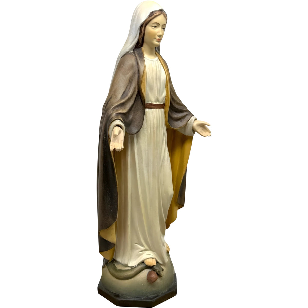 Immaculée Conception en Bois Sculpté à la Main | Art Sacré Val Gardena
