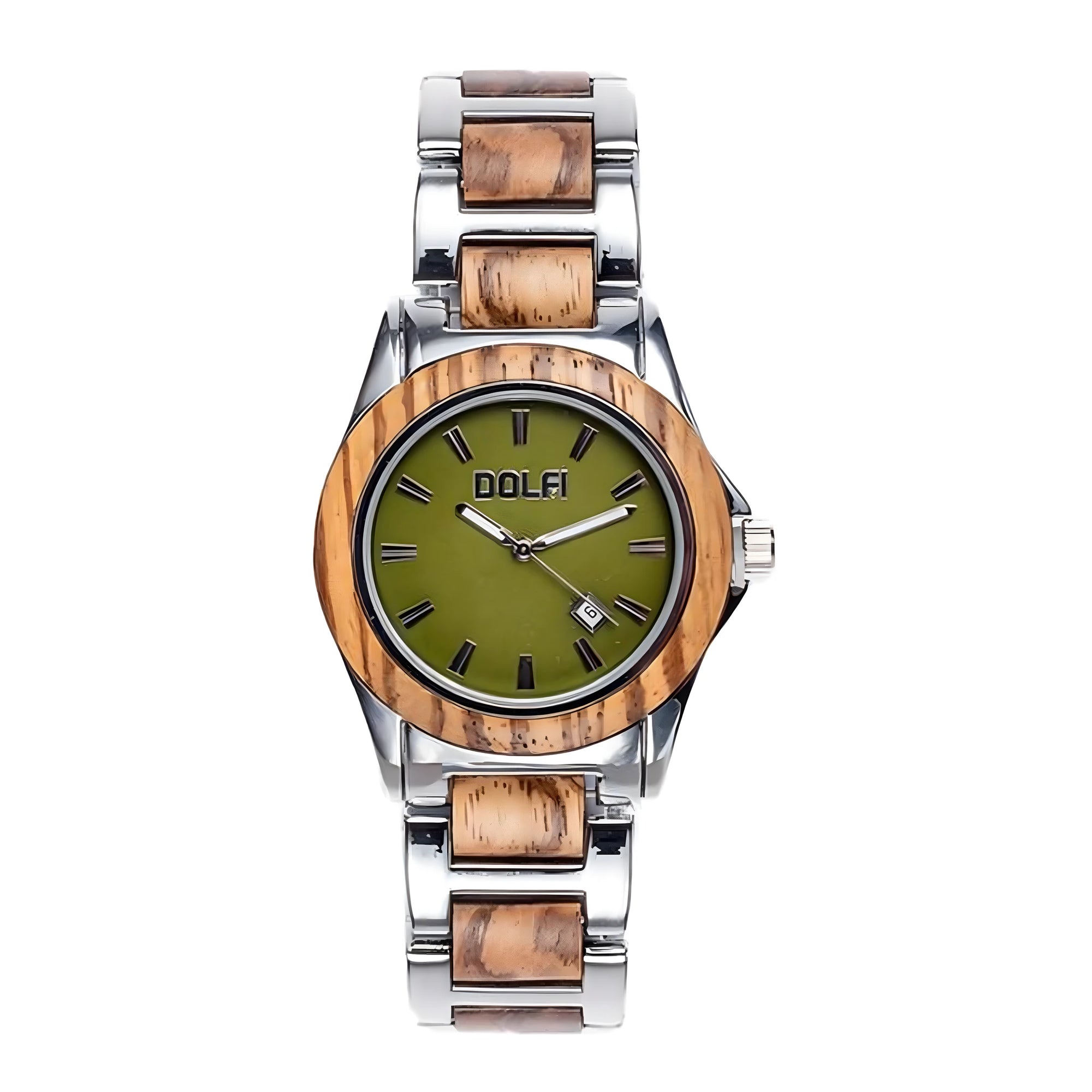 Women's watch in oli wood and steel