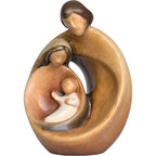 The Family: Wooden Sculpture from Val Gardena Symbol of Love and Unity