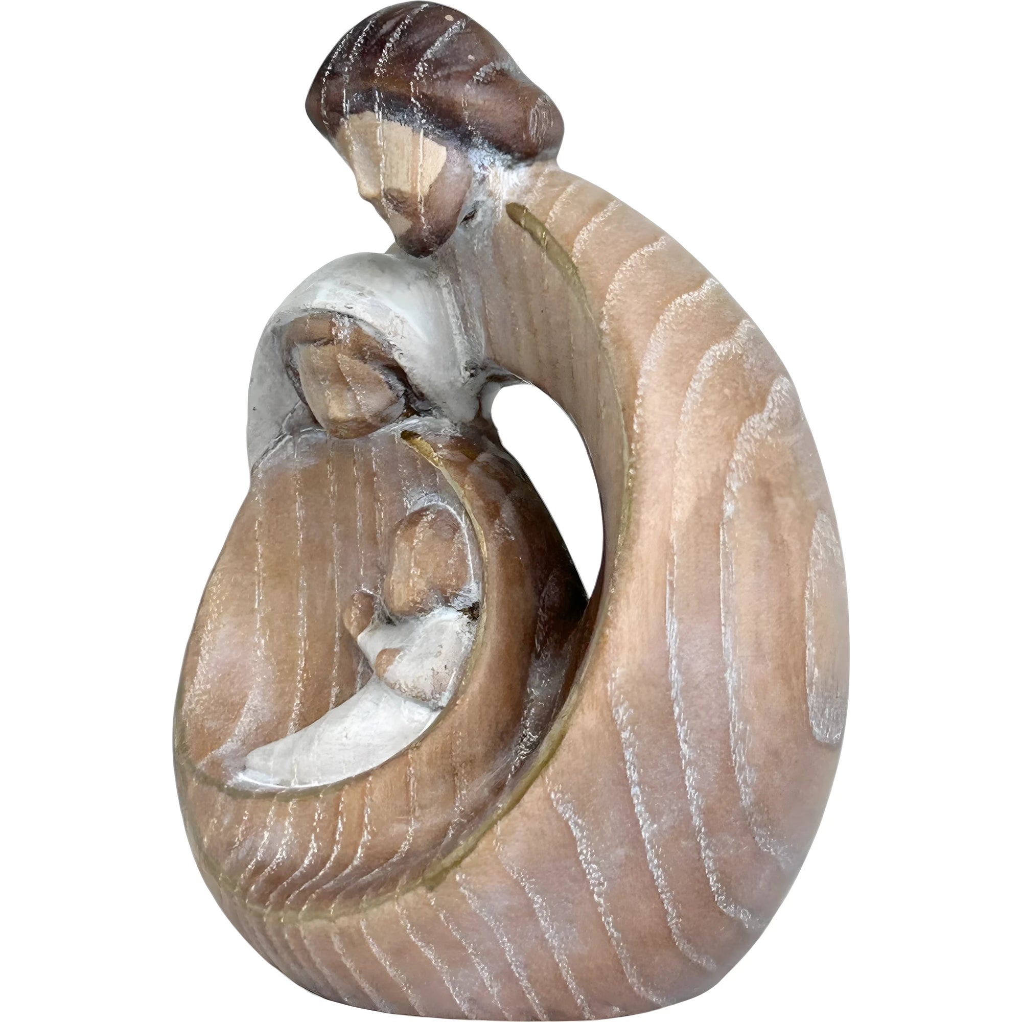 The Family: Wooden Sculpture from Val Gardena Symbol of Love and Unity