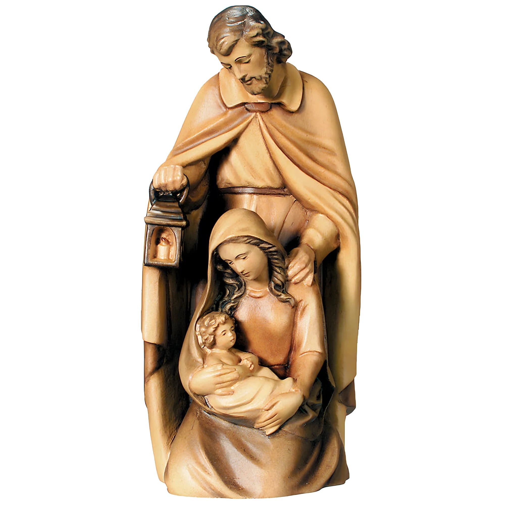 La Sainte Famille de la Nativité, Sculpture en bois d'érable du Val Gardena