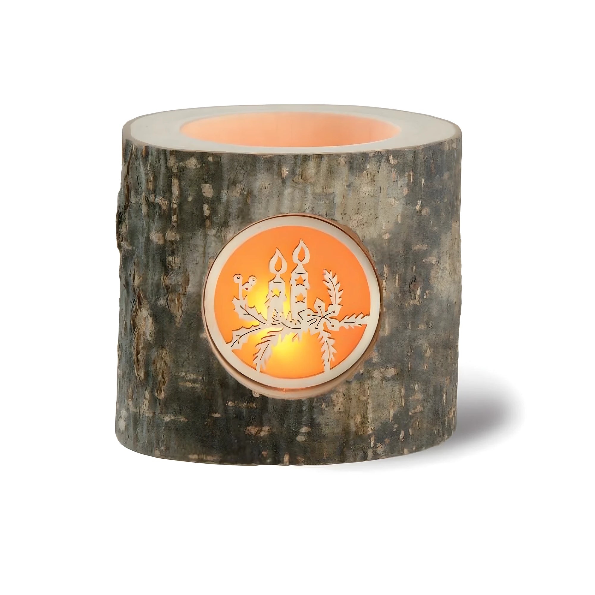 Carved Trunk Tealight Holder – Mountain Wood Candlesticks