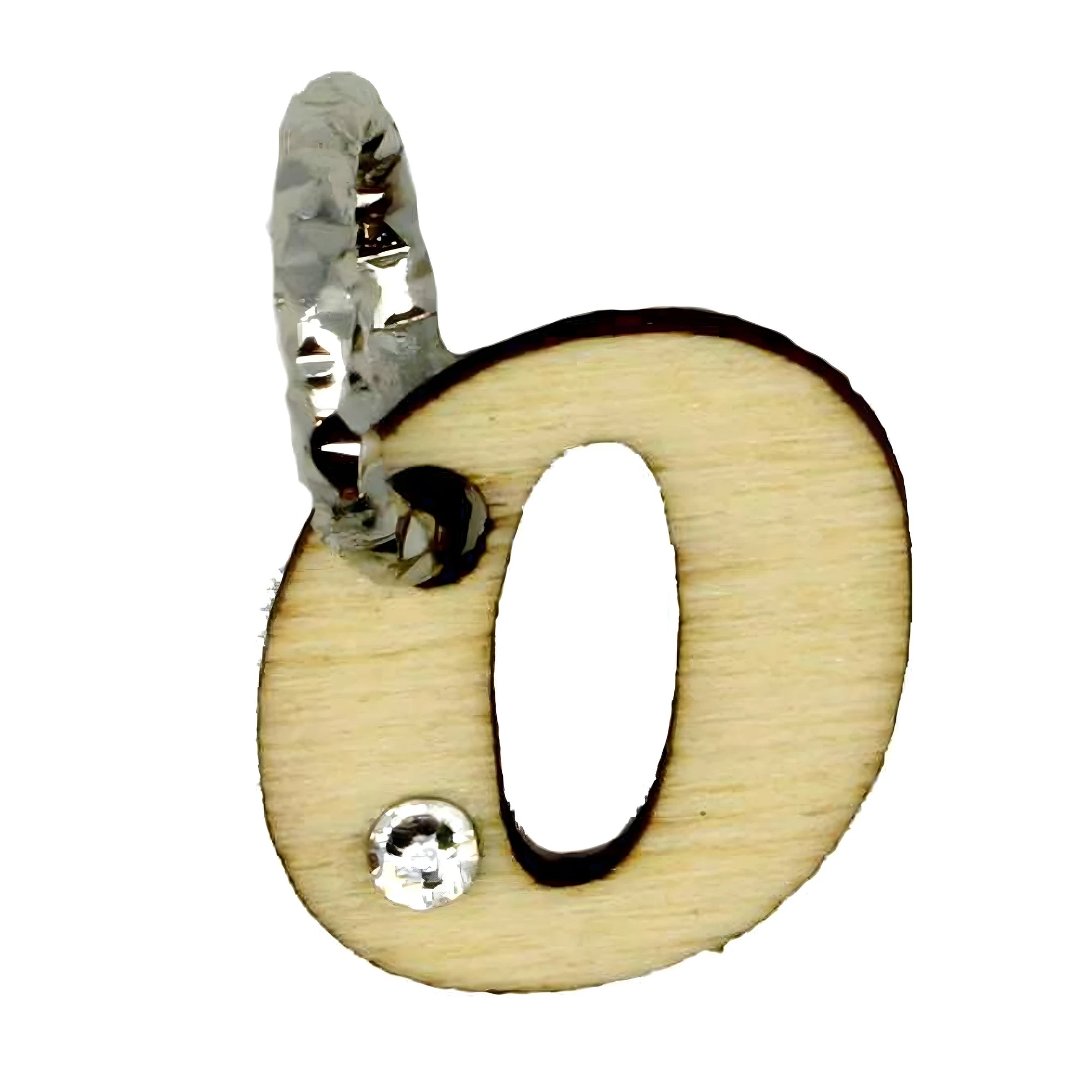 Lettre décorative en bois 'O' avec cristaux | Pendentif artisanal Val Gardena lot de 6
