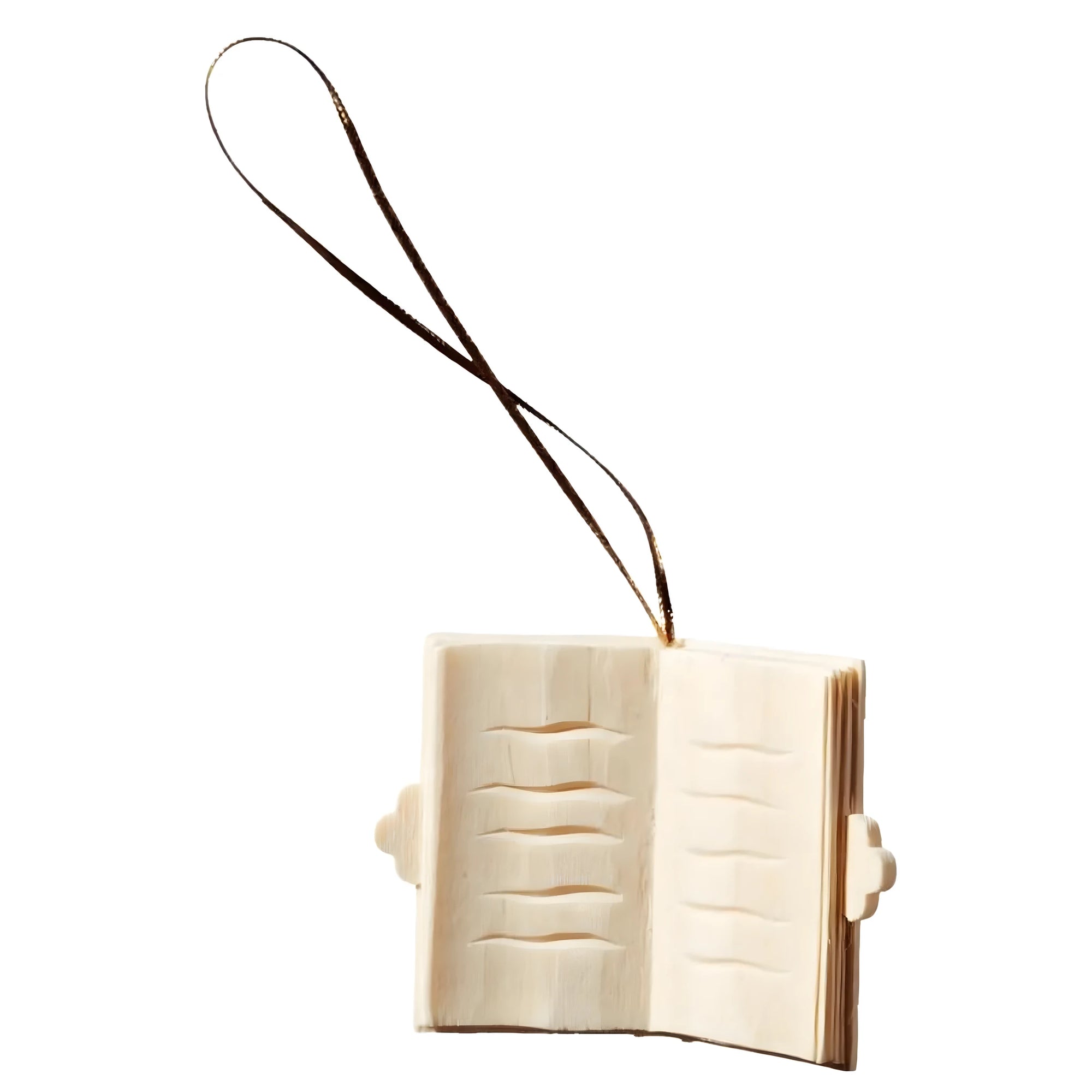 Libro in Legno Intagliato 7 cm - Addobbo Natalizio Artigianale Val Gardena