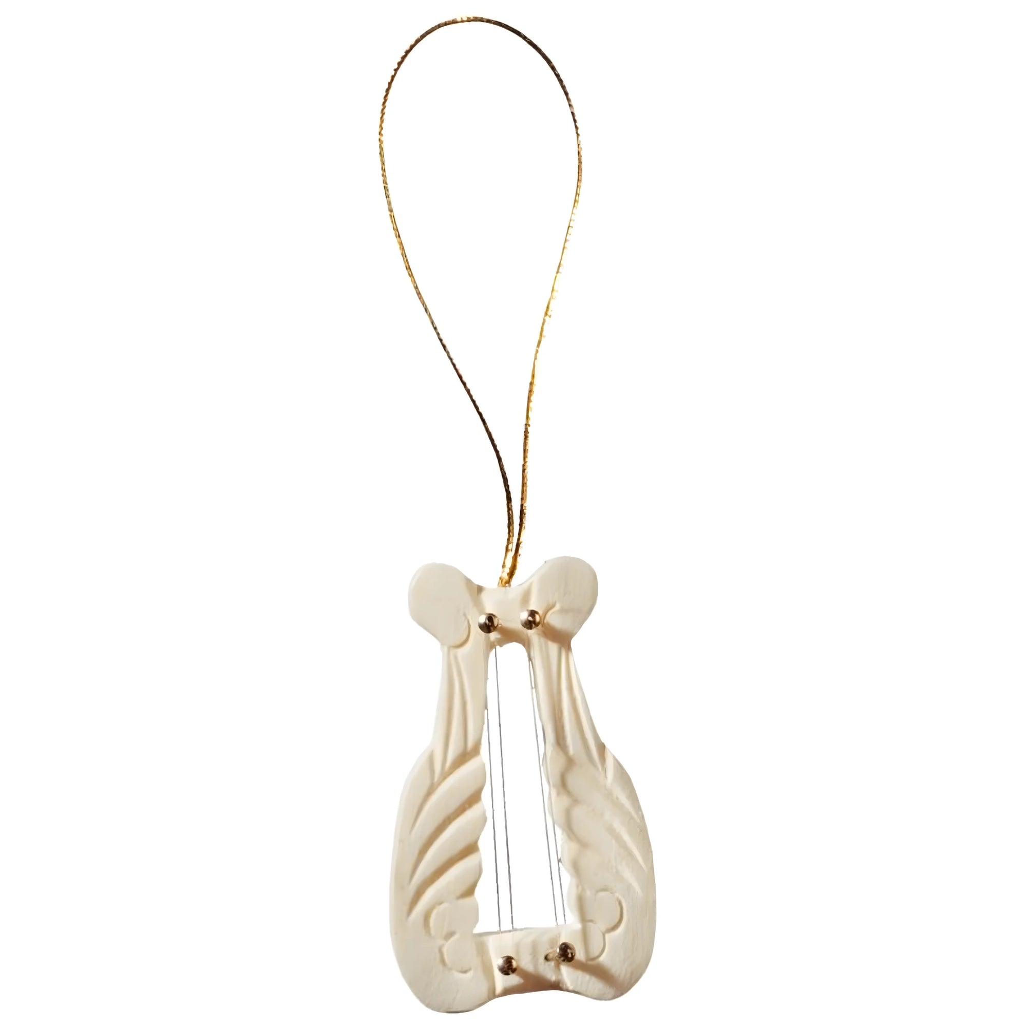 Stylized Wooden Lyre, Precious Artisan Ornament Val Gardena