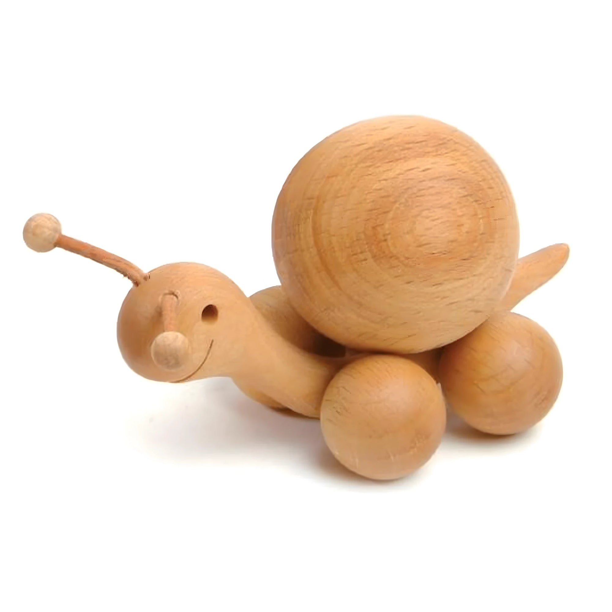 Maple Wood Snail: Handmade Pull Toy Val Gardena