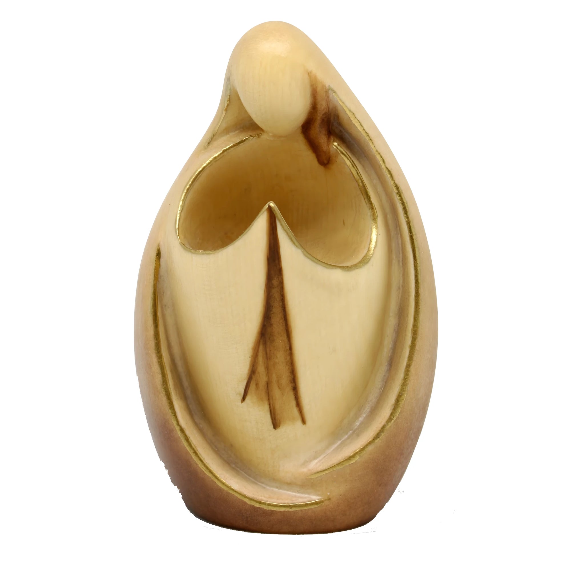 Stylized Abstract Madonna – Symbol of Motherhood in Maple Wood