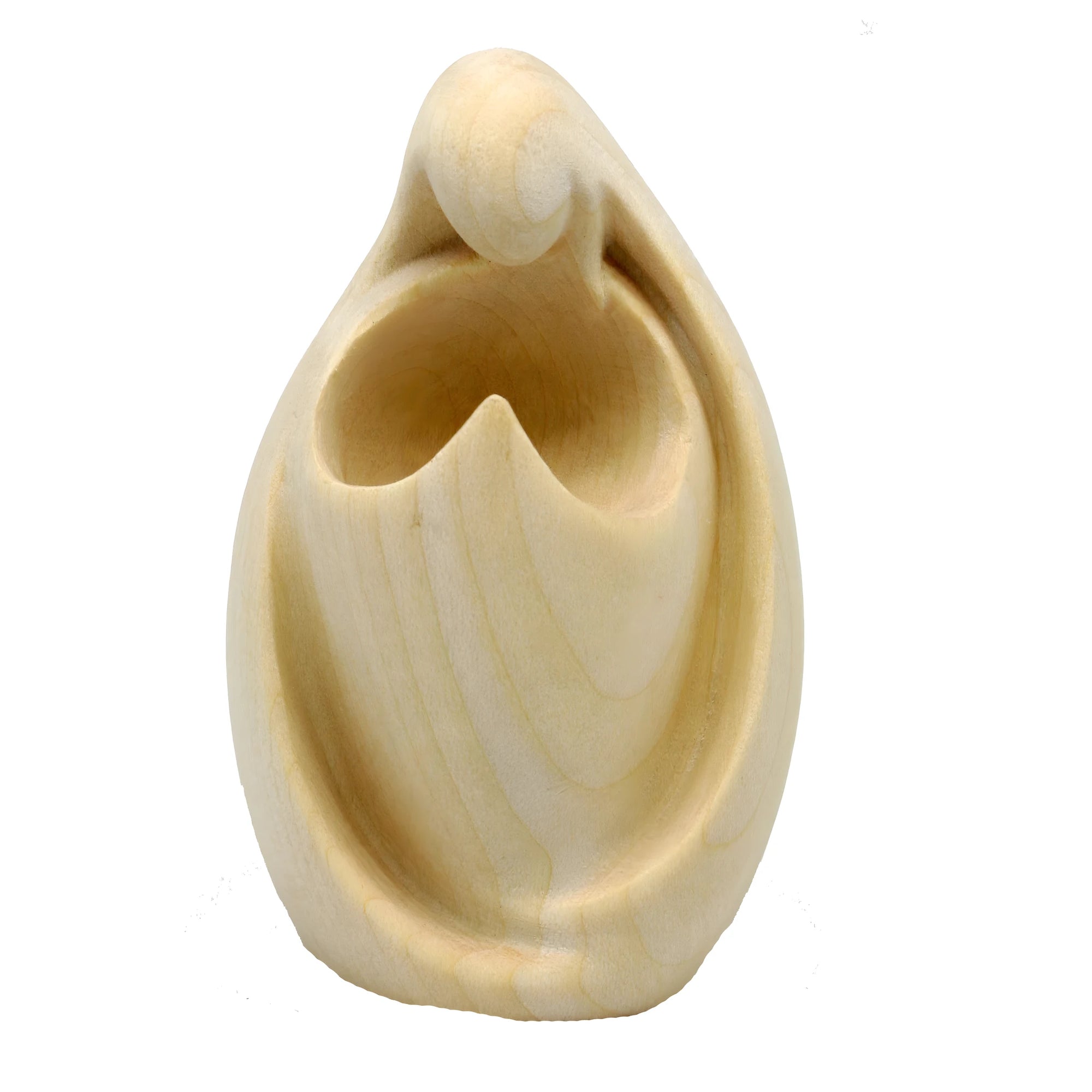 Stylized Abstract Madonna – Symbol of Motherhood in Maple Wood