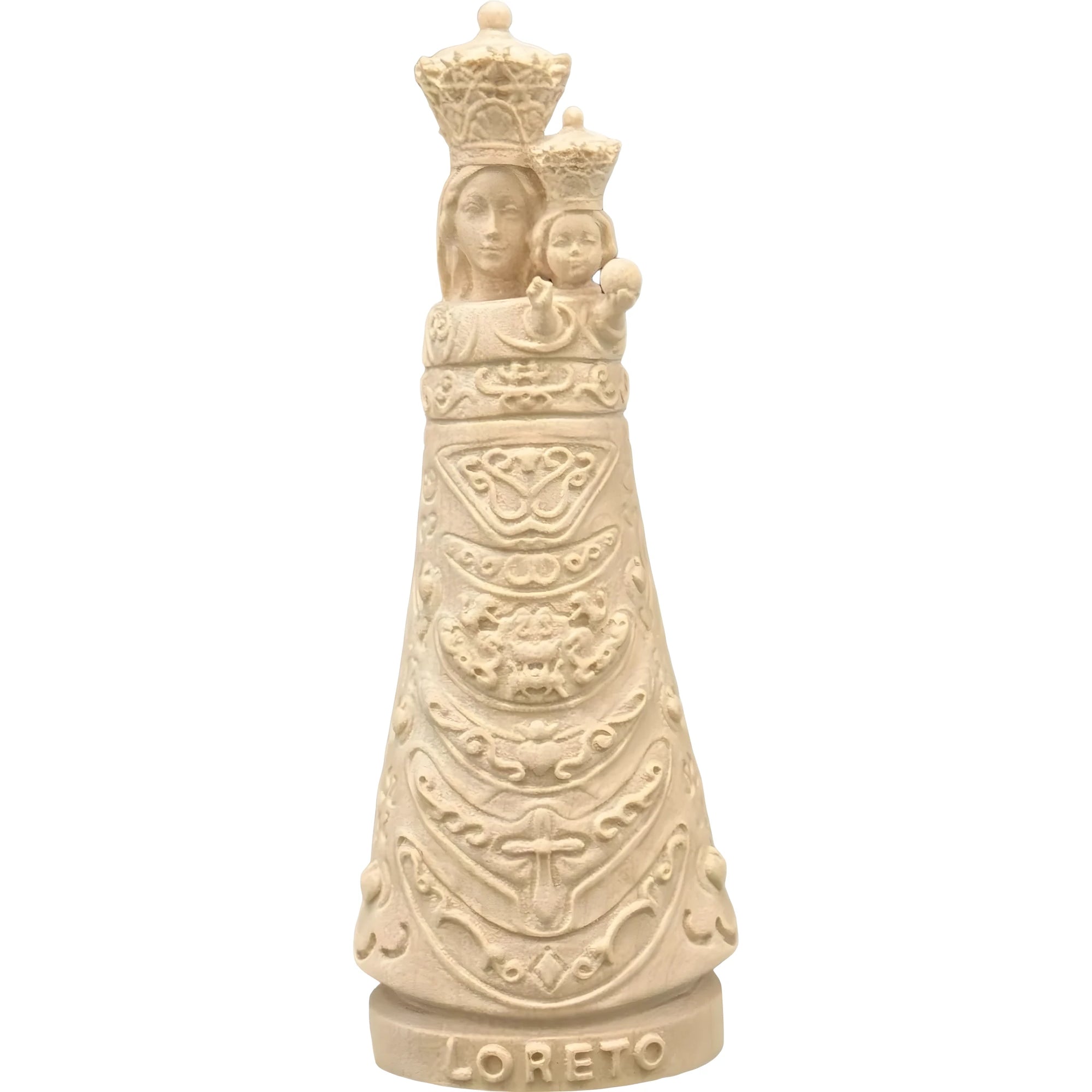 Black Madonna of Loreto in Hand-Carved Wood from Val Gardena
