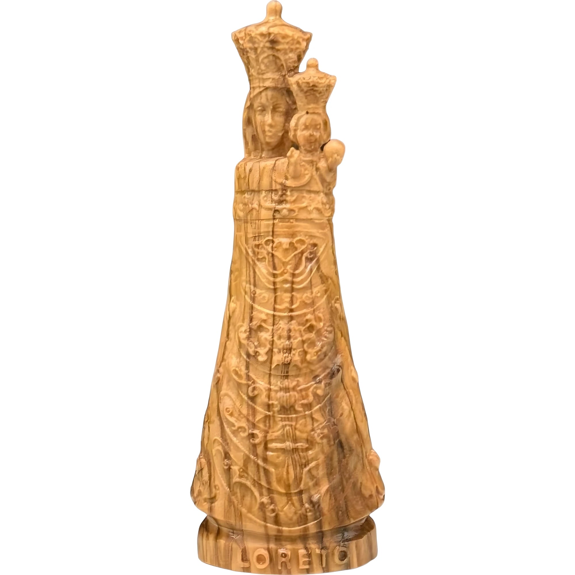 Black Madonna of Loreto in Hand-Carved Wood from Val Gardena