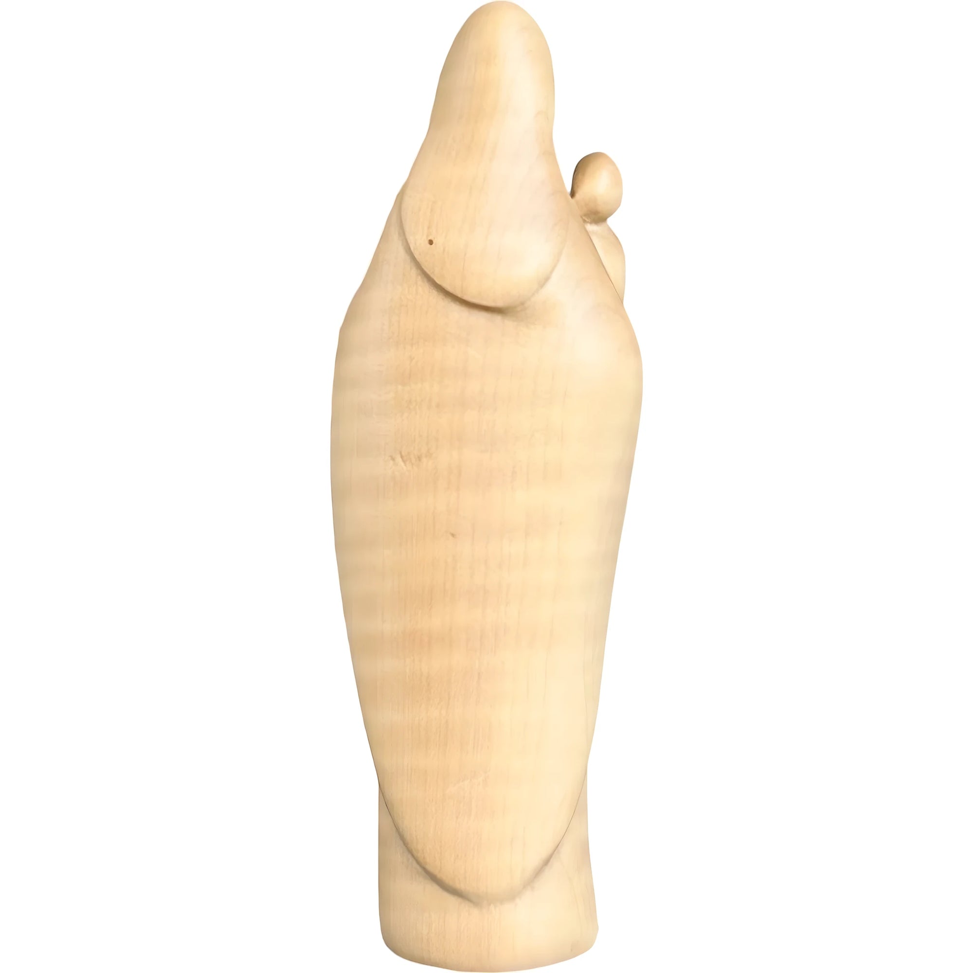 Modern Madonna with Child, Val Gardena Artisanal Wood Sculpture