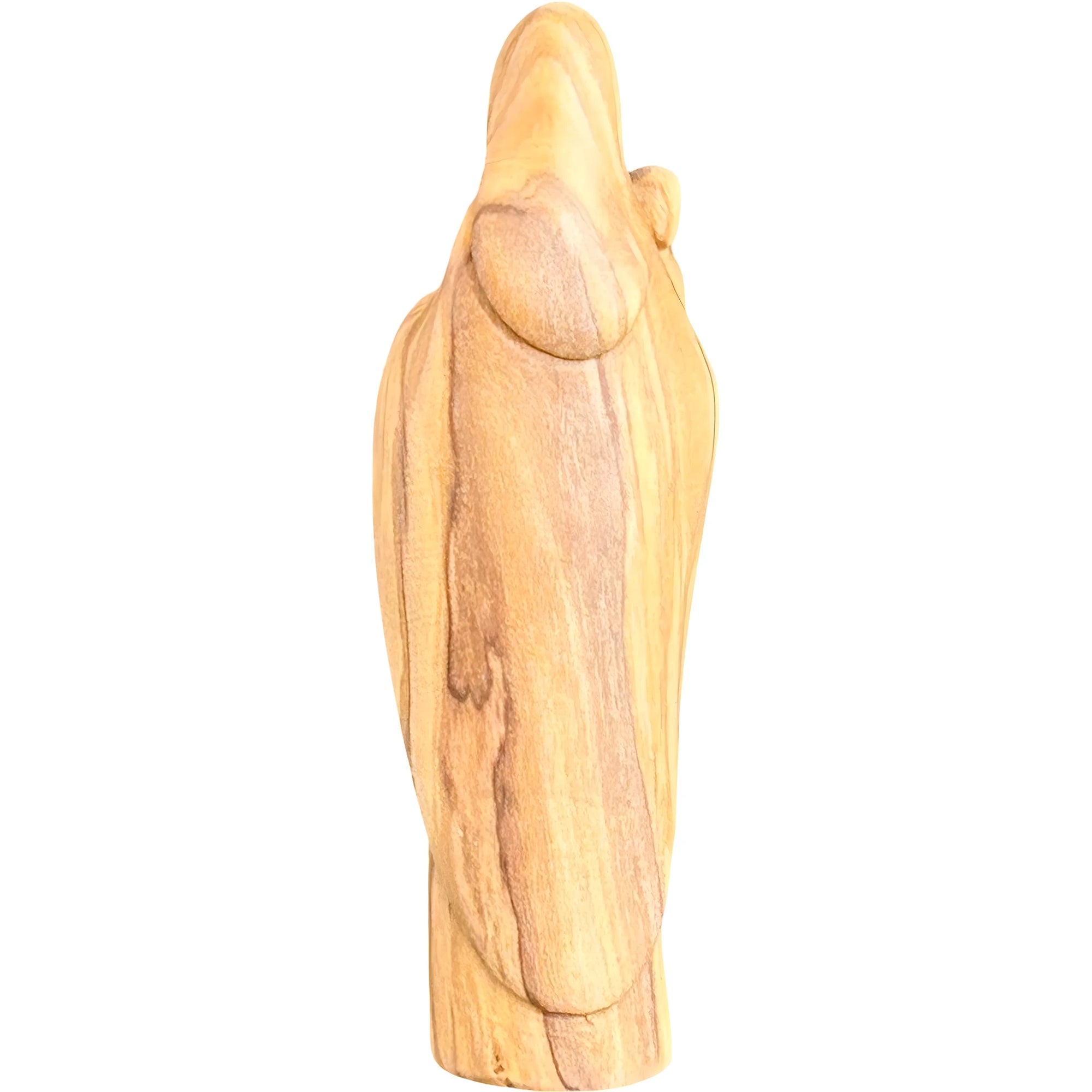 Modern Madonna with Child, Val Gardena Artisanal Wood Sculpture