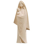 Stilisierte Madonna mit Kind aus Naturholz | Grödner Schnitzerei