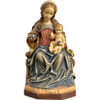Madonna z Dzieciątkiem na Tronie, Ręcznie Robiona Rzeźba z Drewna Klonowego