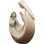 Vierge à l'Enfant avec Sainte Bernadette - Sculpture moderne en bois du Val Gardena