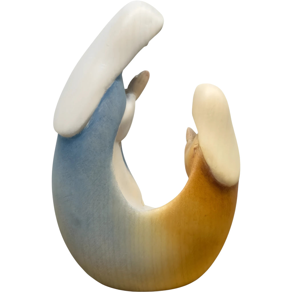 Vierge à l'Enfant avec Sainte Bernadette - Sculpture moderne en bois du Val Gardena