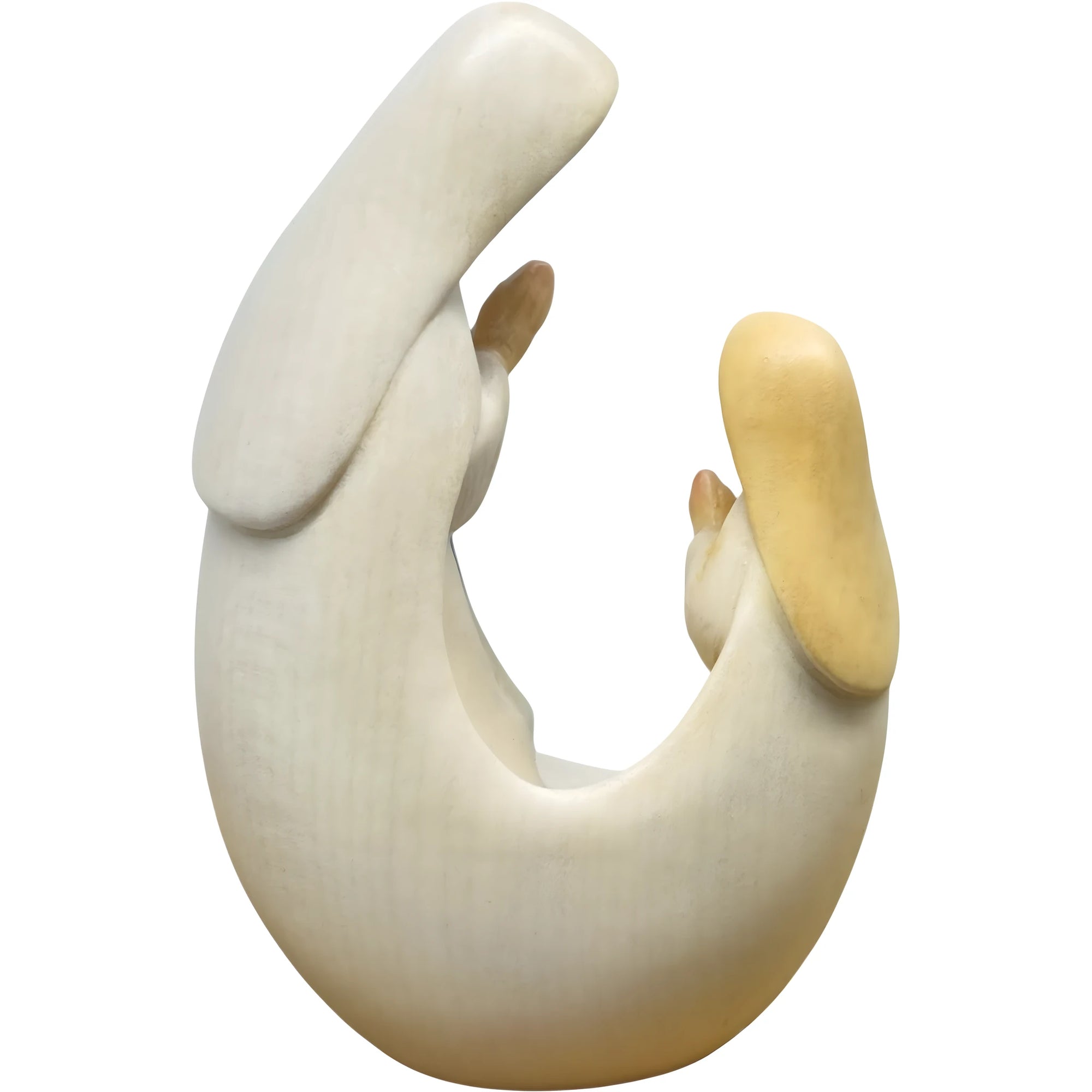 Vierge à l'Enfant avec Sainte Bernadette - Sculpture moderne en bois du Val Gardena