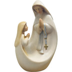 Vierge à l'Enfant avec Sainte Bernadette - Sculpture moderne en bois du Val Gardena