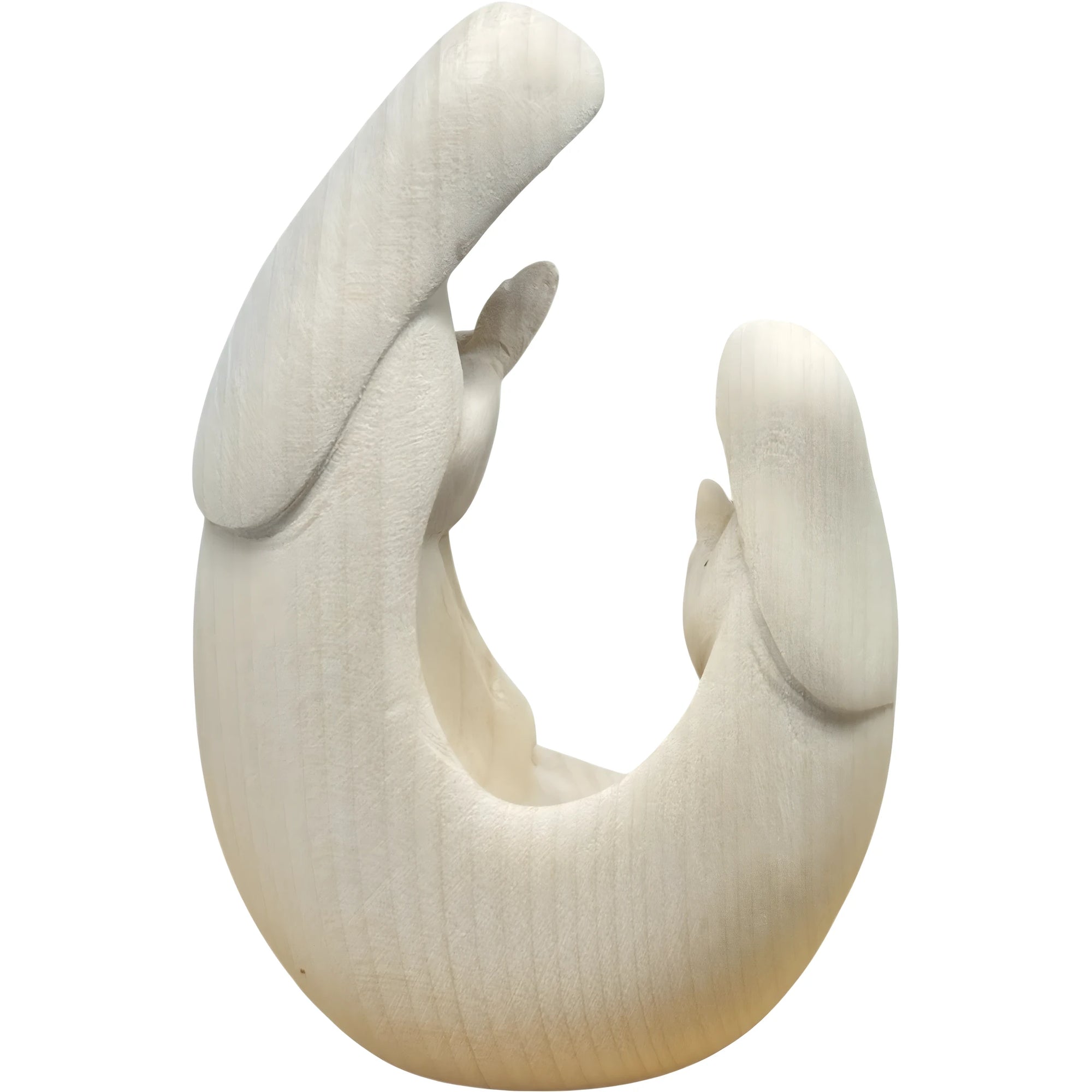 Vierge à l'Enfant avec Sainte Bernadette - Sculpture moderne en bois du Val Gardena