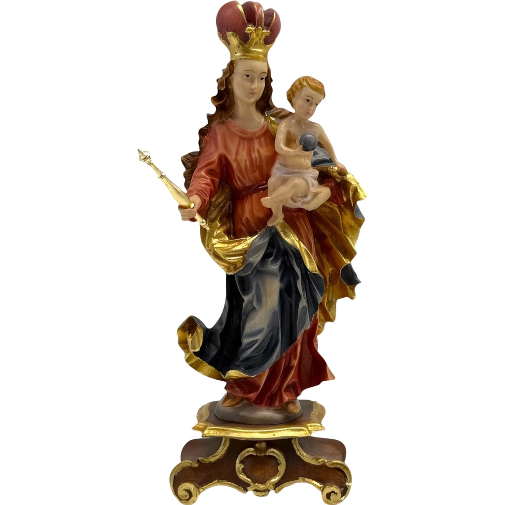 Madonna de Baviera Tallada a Mano en Madera, Artesanía Val Gardena