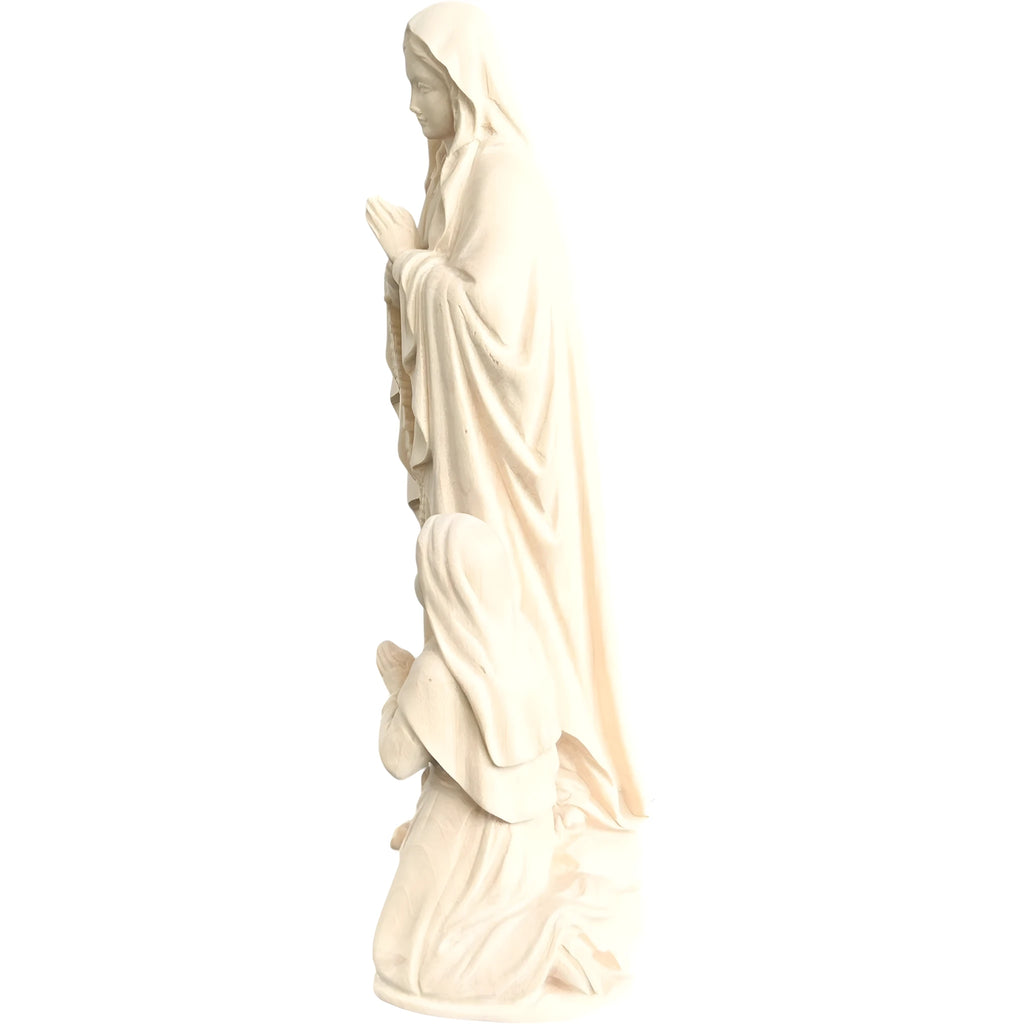 Madone de Lourdes avec Sainte Bernadette Sculptée dans le Bois du Val Gardena
