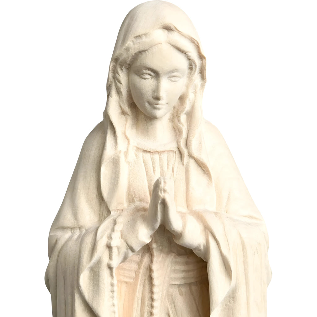 Madone de Lourdes avec Sainte Bernadette Sculptée dans le Bois du Val Gardena