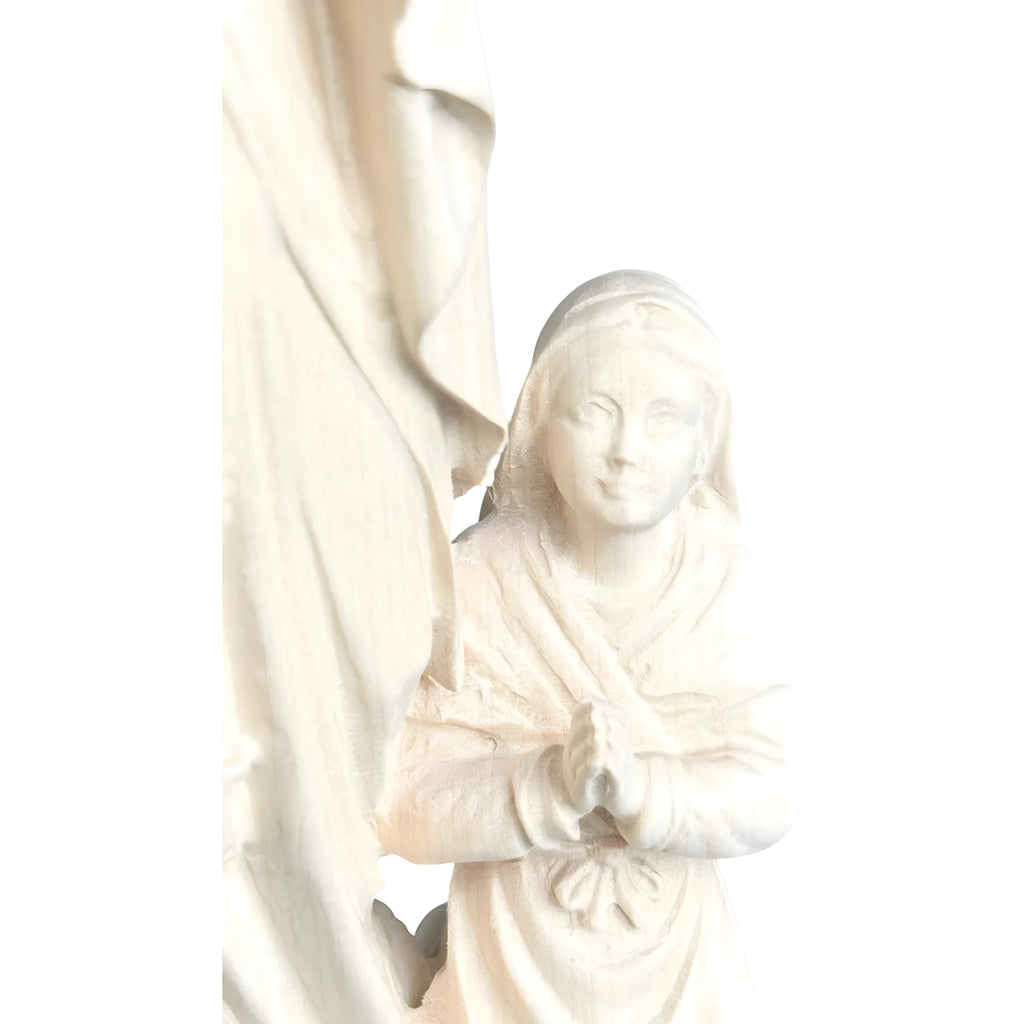 Madone de Lourdes avec Sainte Bernadette Sculptée dans le Bois du Val Gardena