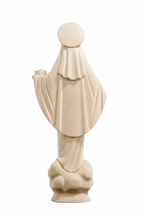Madonna di Medjugorje in Legno Naturale: Scultura Artigianale Val Gardena