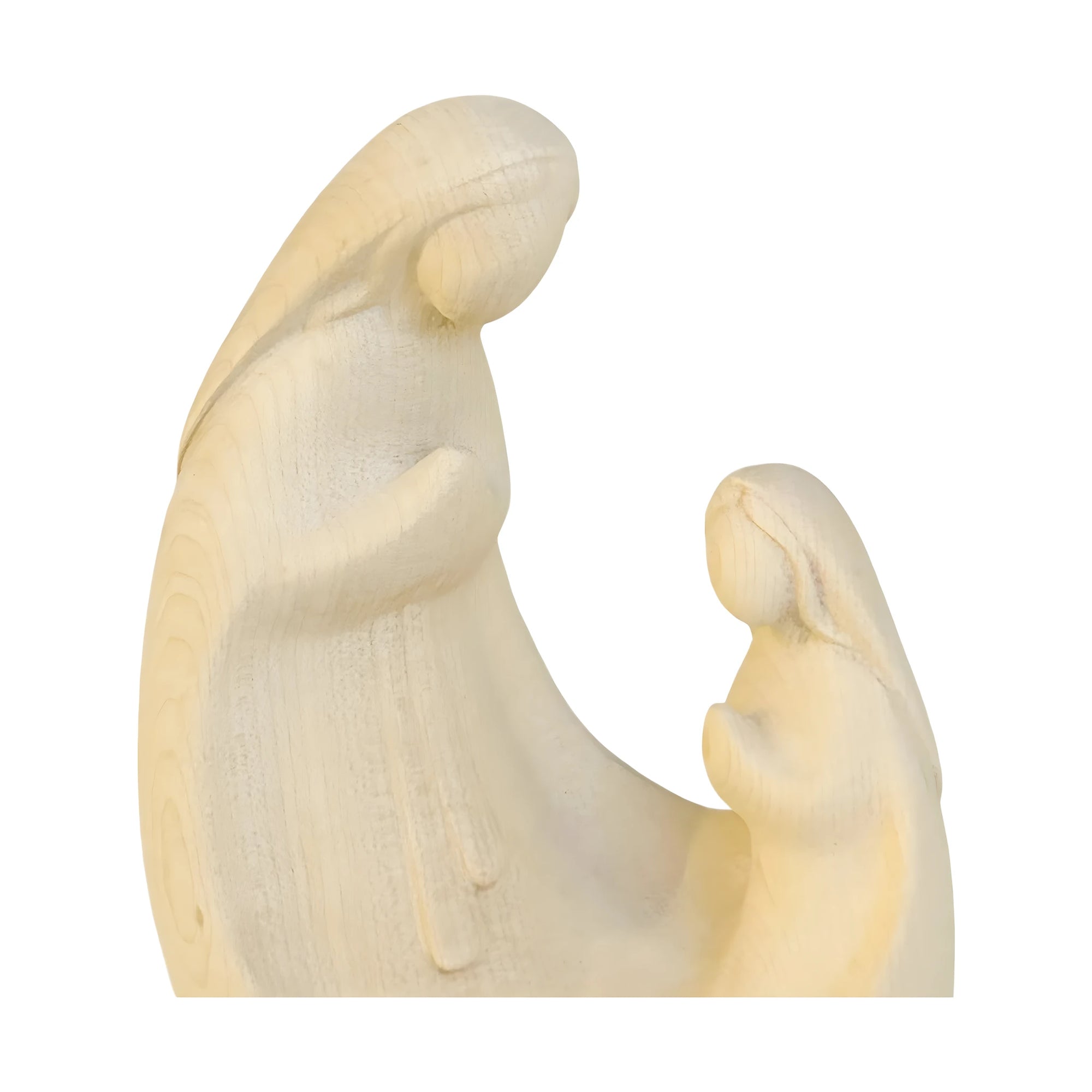 Madonna and Bernadette Modern Carved Wood Sculpture Val Gardena