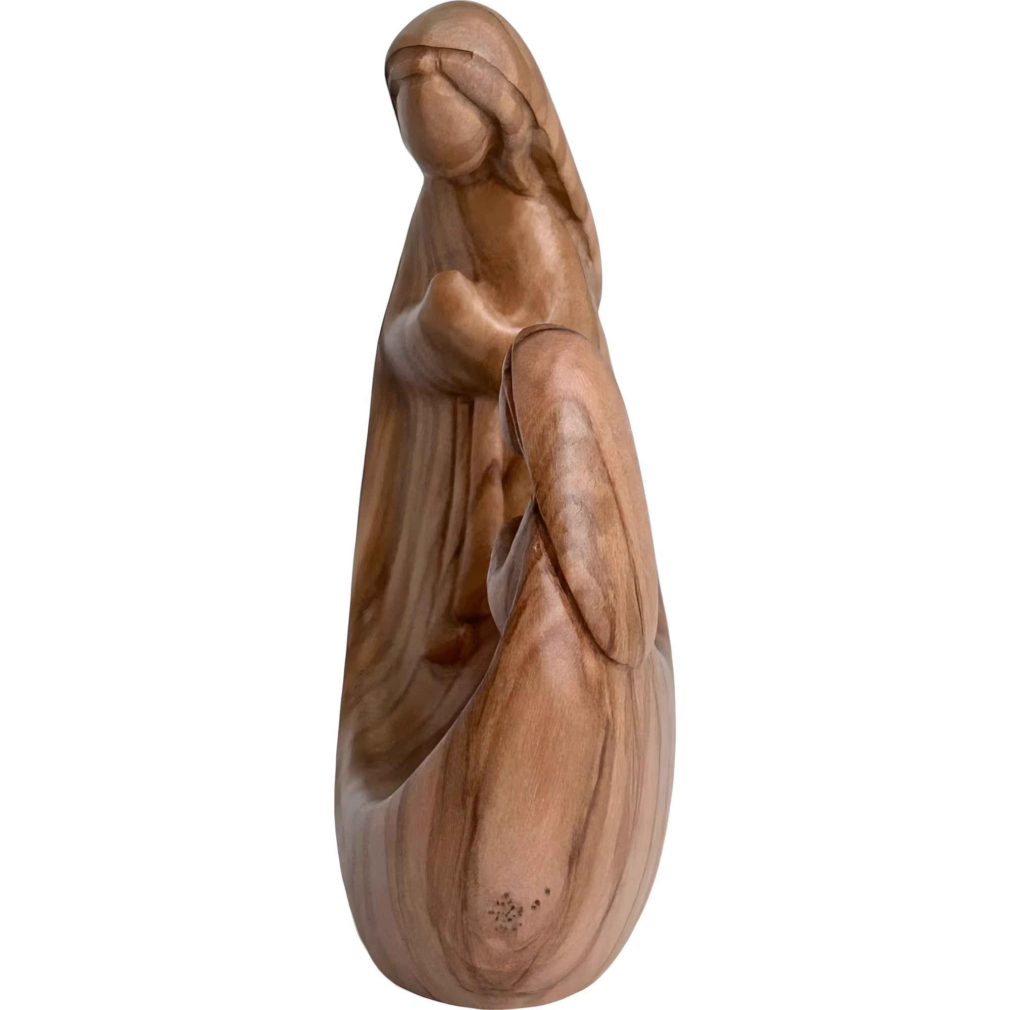 Madonna and Bernadette Modern Carved Wood Sculpture Val Gardena