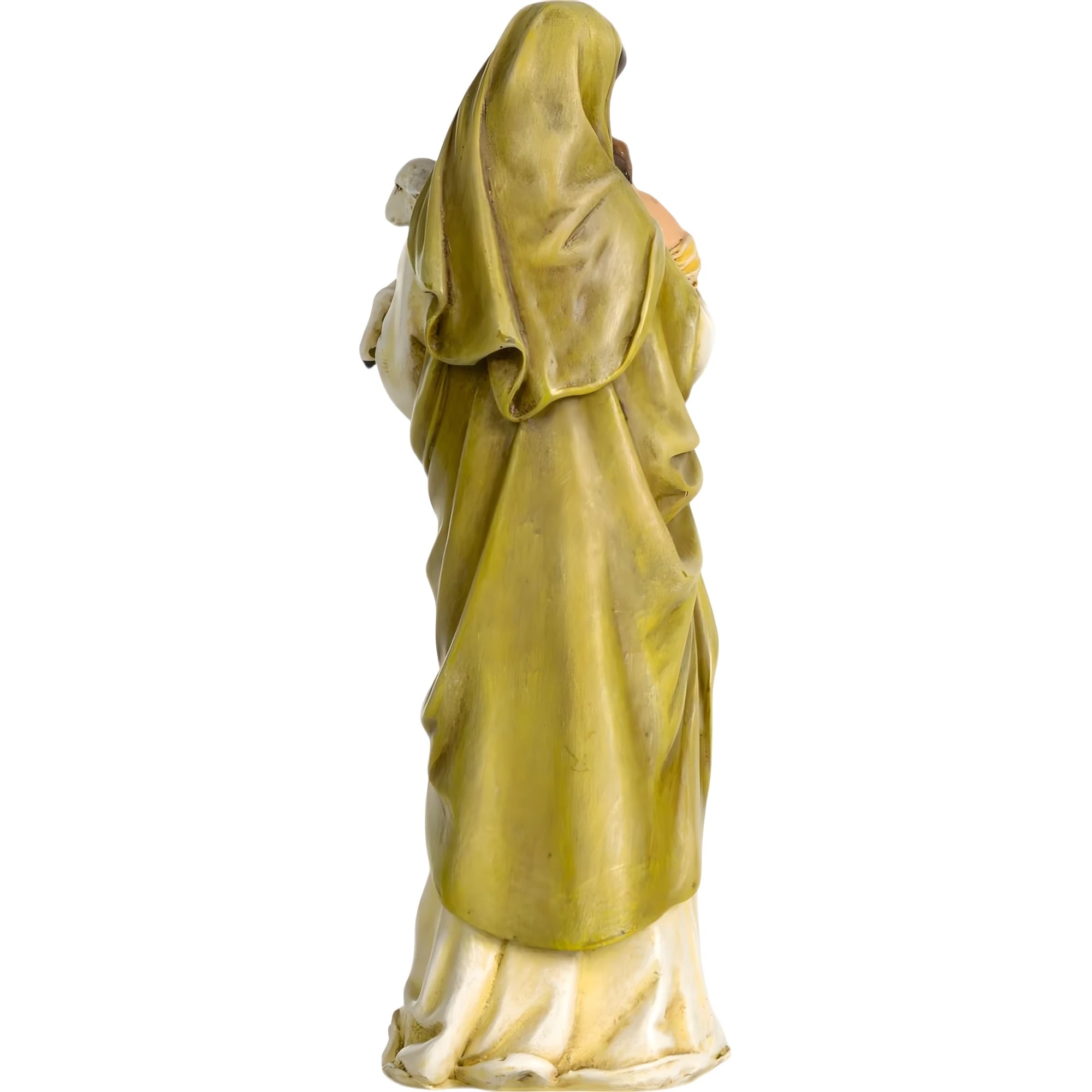 Madonna em Pé com o Menino Jesus e o Cordeiro - Escultura de Arte Sacra Val Gardena