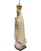 Figurka Matki Bożej Fatimskiej Pielgrzymującej z Drewna Rzeźbionego ze Złotą Koroną