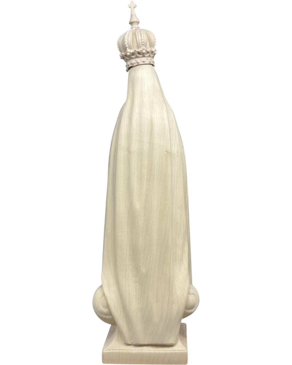 Carved Wooden Pilgrim Statue of Our Lady of Fatima with Gilded Crown