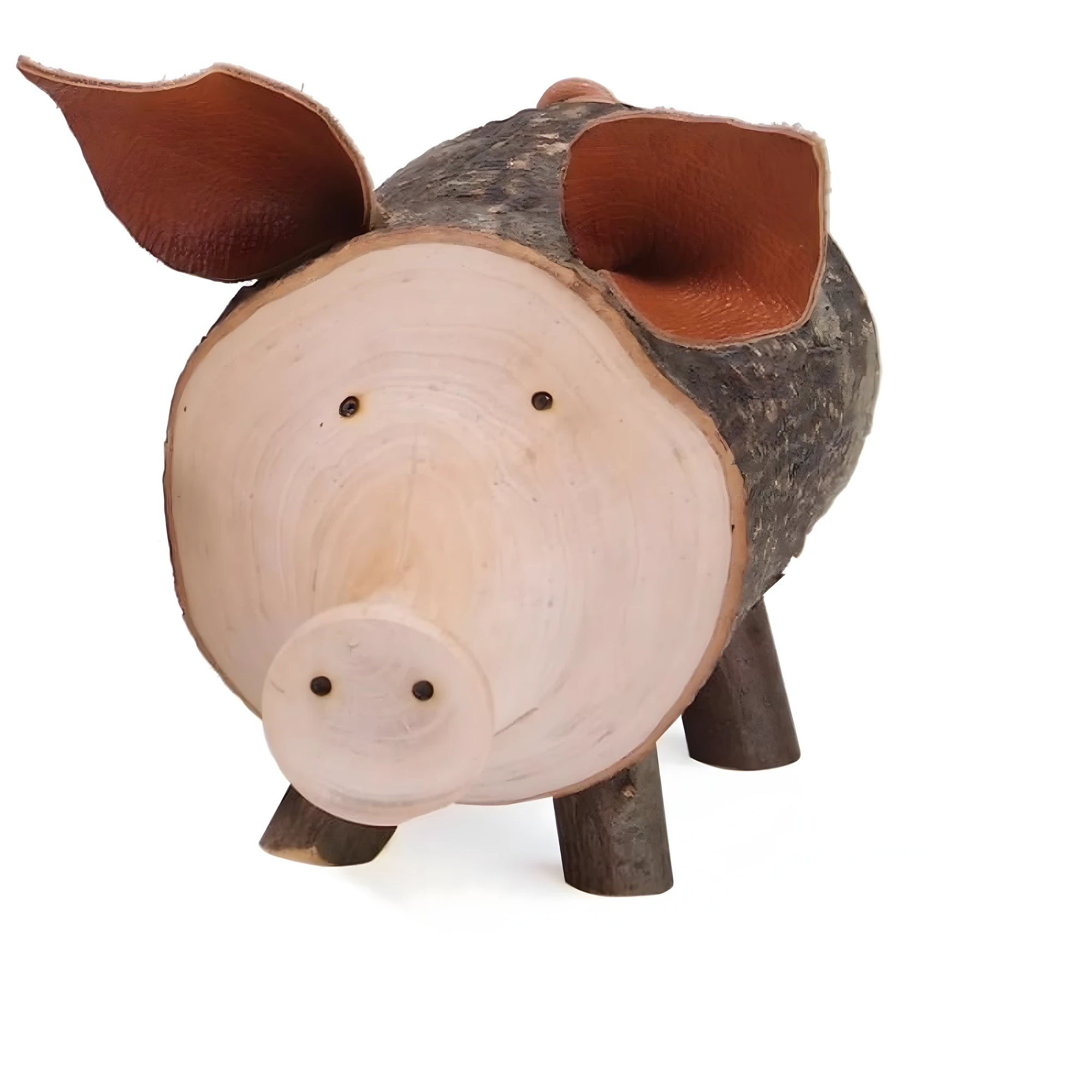 Maialino Portafortuna Rustico in Legno d'Acero Artigianale