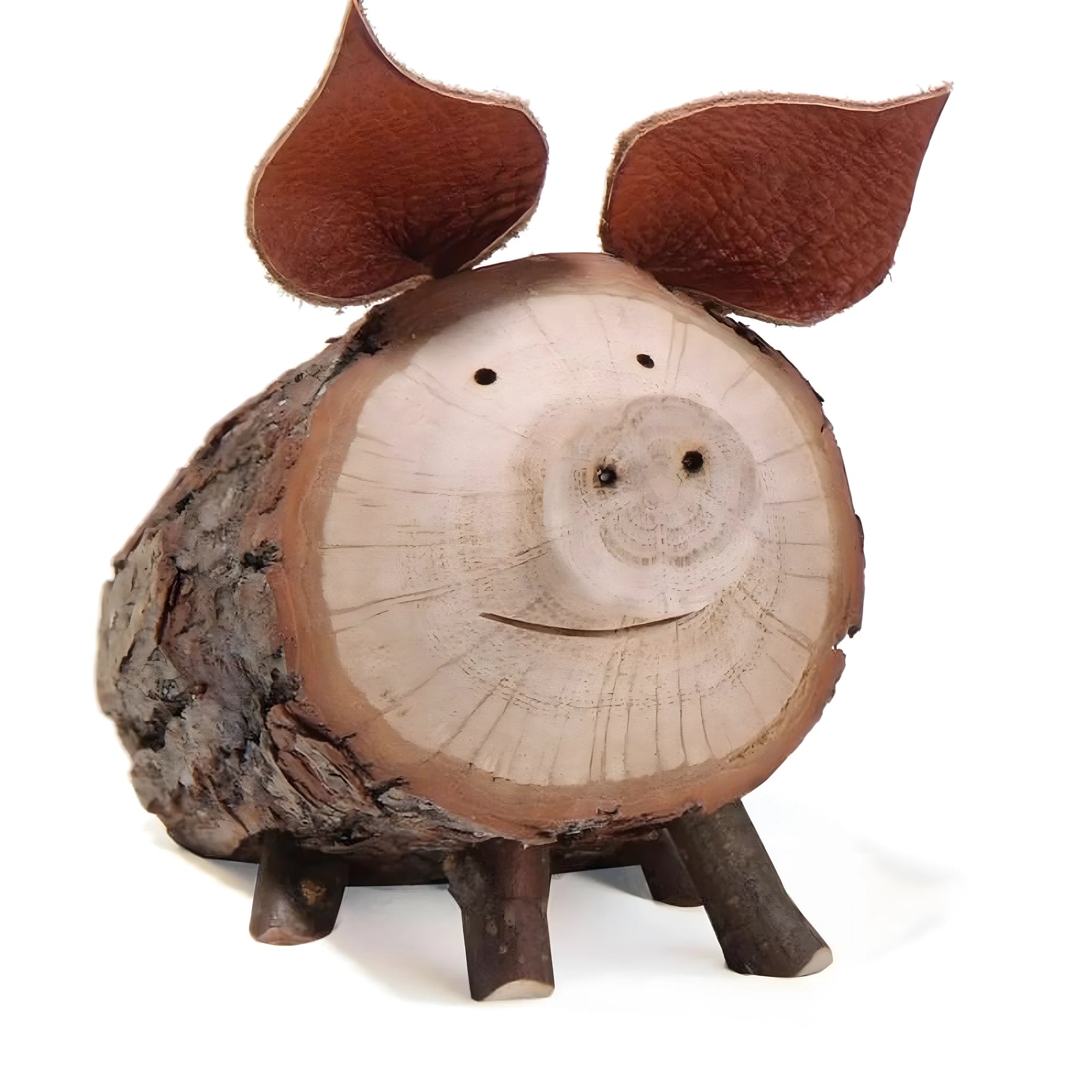 Maialino Rustico in Legno Naturale – Scultura Artigianale Val Gardena