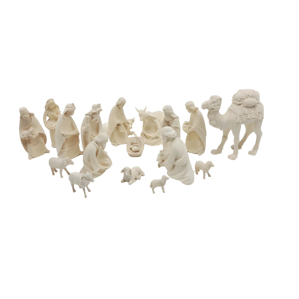 Natività Artigianale in Legno d'Acero – Set Completo con 20 Figure