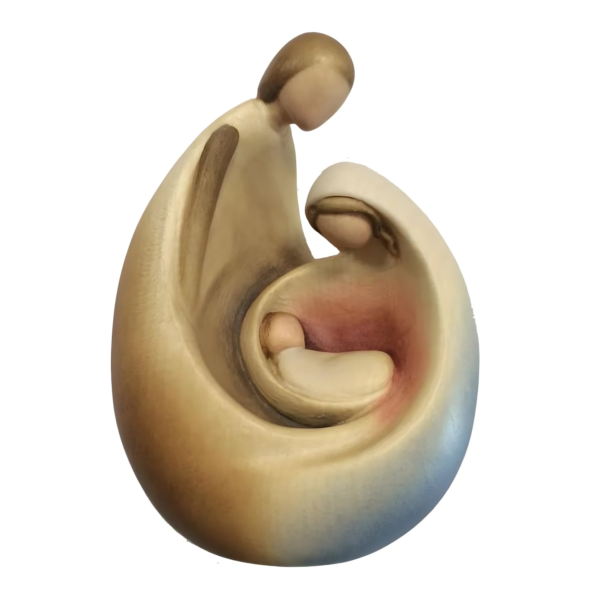 Modern Nativity in Maple Wood | Stylized Minimalist Nativity Sculpture Val Gardena