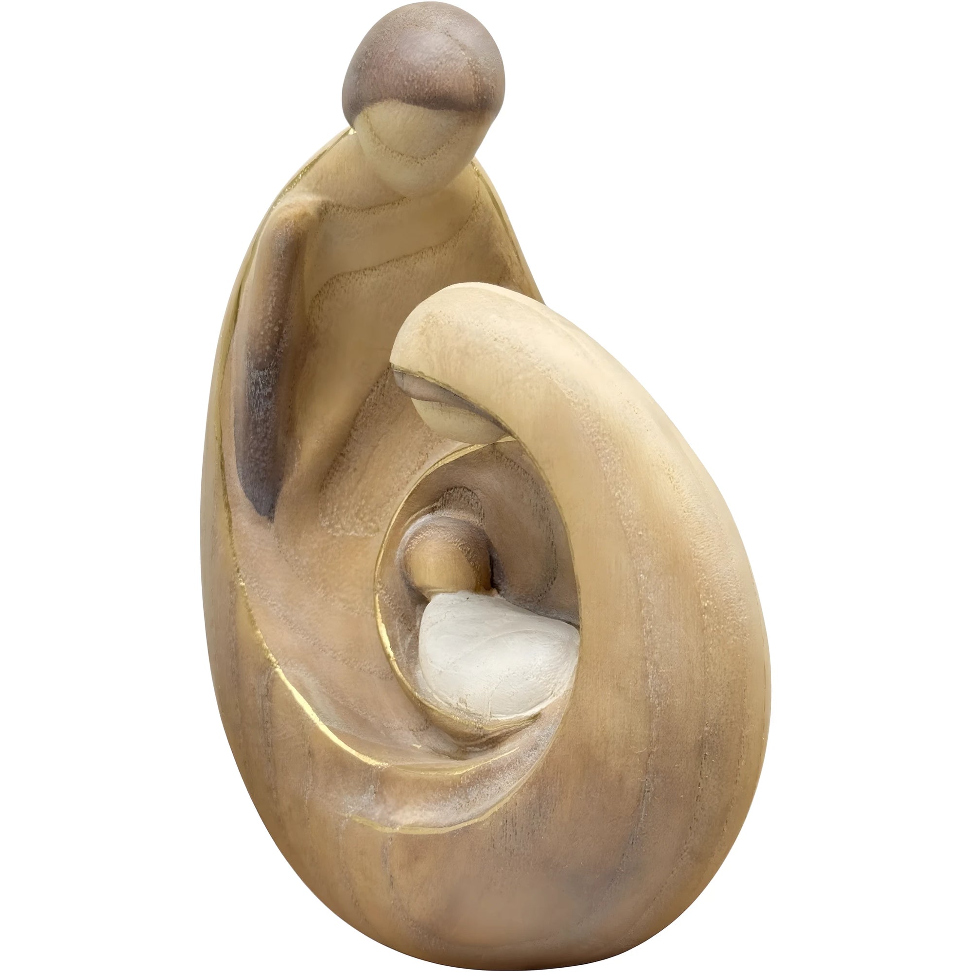 Modern Nativity in Maple Wood | Stylized Minimalist Nativity Sculpture Val Gardena