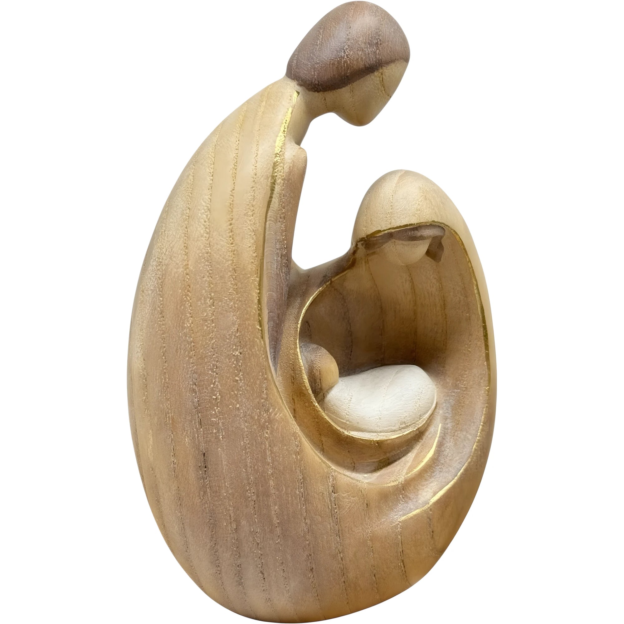 Modern Nativity in Maple Wood | Stylized Minimalist Nativity Sculpture Val Gardena