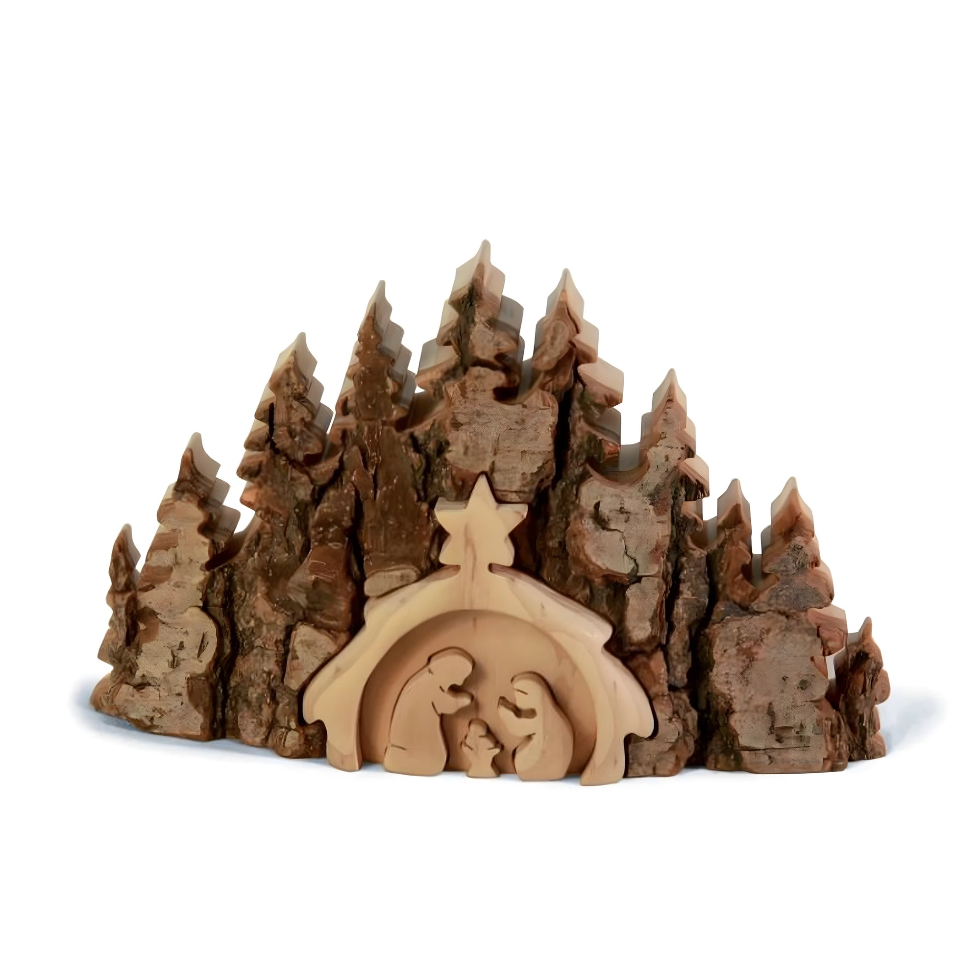 Manjedoura Estilizada "Bosque Encantado" em Madeira Natural da Val Gardena