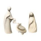 Stilized Nativity in Maple Wood – Modern Val Gardena Sculpture