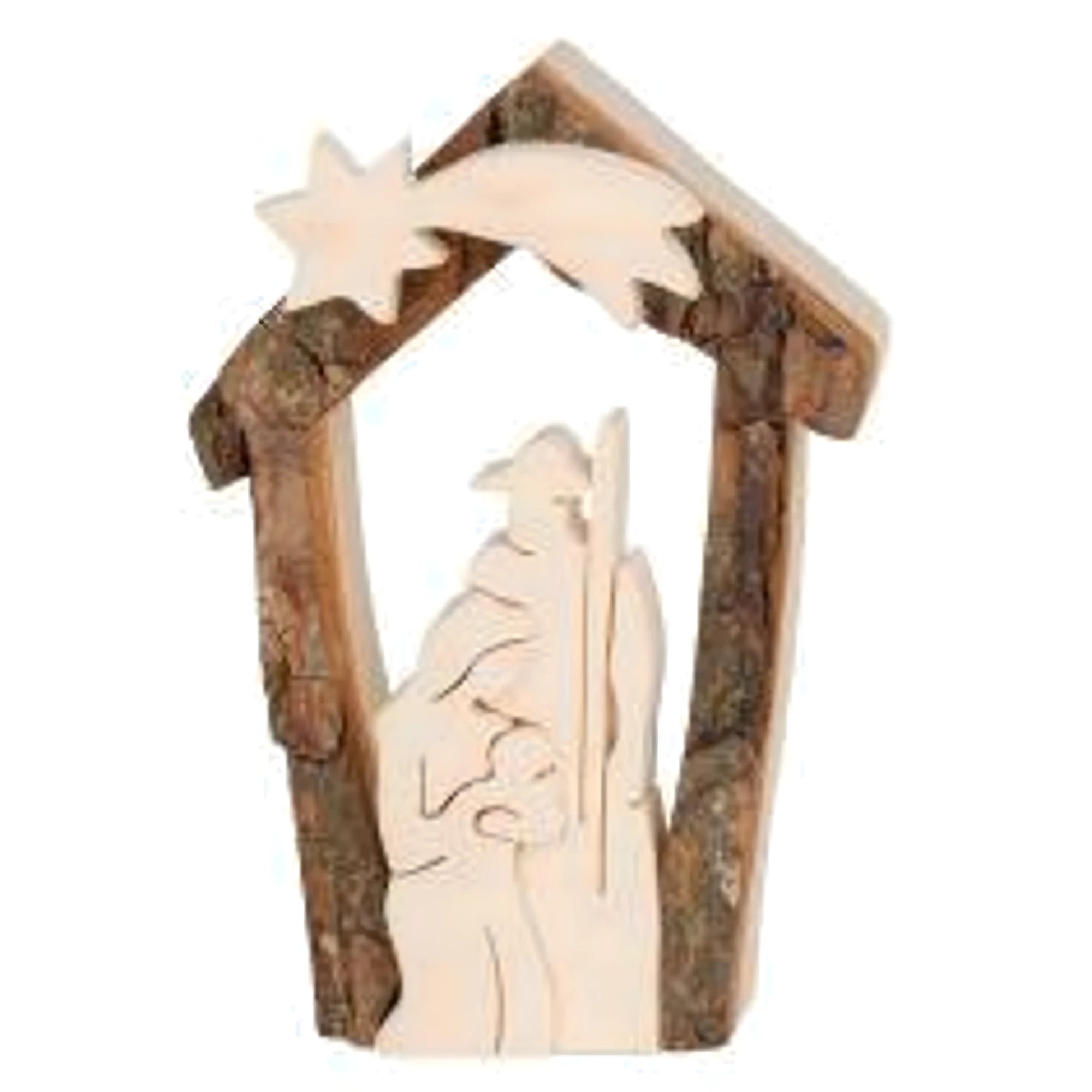 Manjedoura Estilizada em Madeira de Bordo com Moldura Rústica de Casca | 7,5 cm