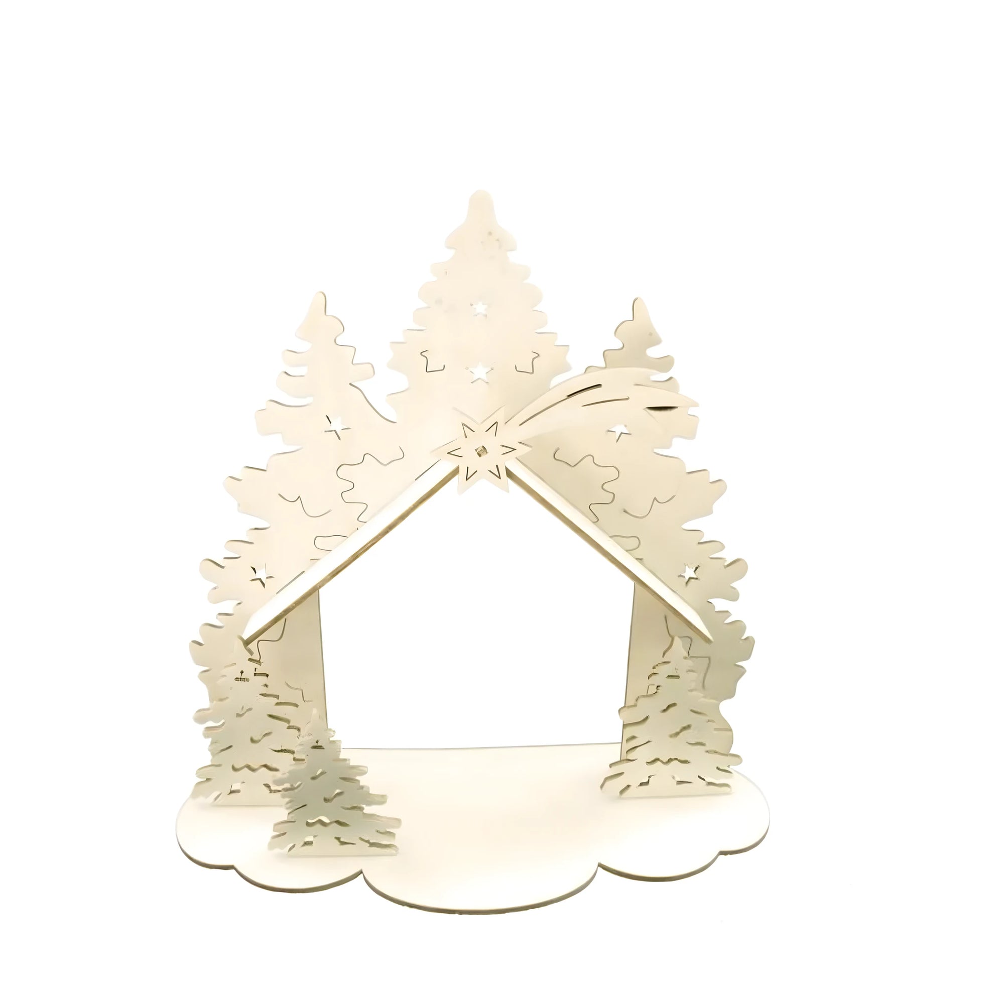 Natività da Appendere in Legno Naturale a Strati - Artigianato Val Gardena